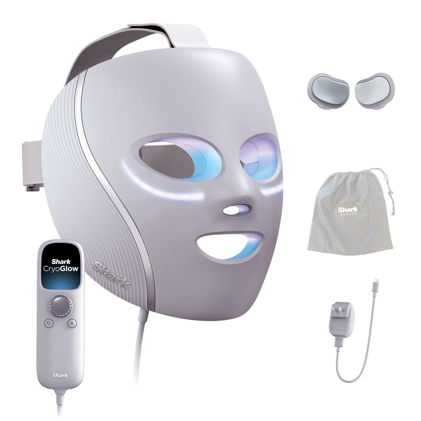Shark LED-Gesichtsmaske "Shark CryoGlow LED-Maske + Kühlung der Augenpartie FW312EUPL" CryoGlow - unsere neue medizinisch zertifizierte Innovation von Shark