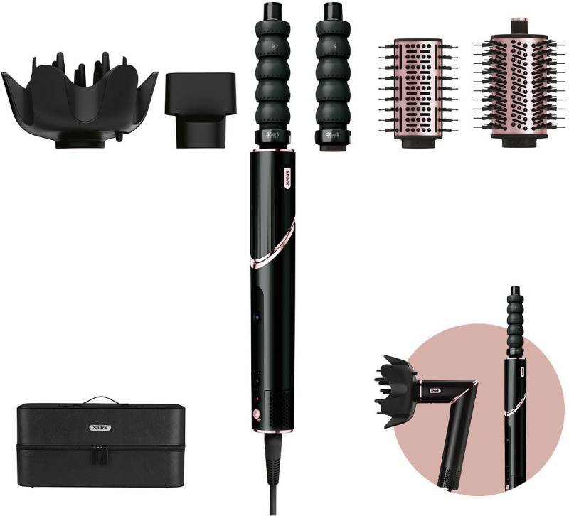 Shark Multihaarstyler FlexStyle 5-in-1 Haarstyler und -trockner - Schwarz HD446EU, Mit einer Drehung vom leistungsstarken Haartrockner zum Styler von Shark