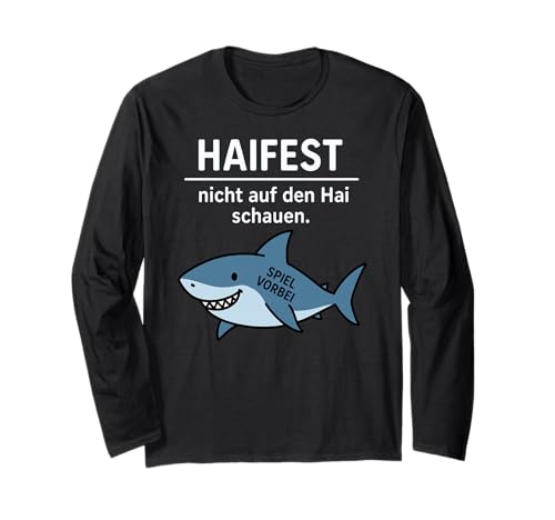 Funny Shark Don't Look Game Over Animal Lover Boys Girls Kids Langarmshirt von SharkAxis1