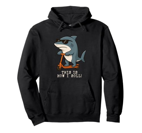 Lustiger Shark Scooter This Is How I Roll Jungen Mädchen Kinder Pullover Hoodie von SharkAxis1