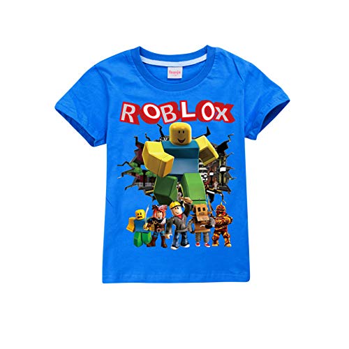 Roblox T-Shirt für Kinder, Jungen, Mädchen, kurzärmelig, 2-13 Jahre alt, blau, 11-12 Jahre von SharkBebe