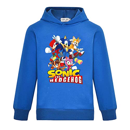 SharkBebe Jungen und Mädchen Hoodies Kinder Baumwolle Langarm Kostüm Kind Sweatshirt The Little Outfits Schule Top, blau, 110 von SharkBebe