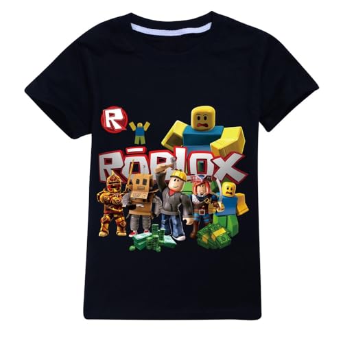 T-Shirts für Kinder, Jungen und Mädchen, kurzärmelig, 2–13 Jahre alt, Schwarz02, 5-6 Jahre T-Shirts für Kinder, Jungen und Mädchen, kurzärmelig, 2–13 Jahre alt, Schwarz02, 5-6 Jahre von SharkBebe