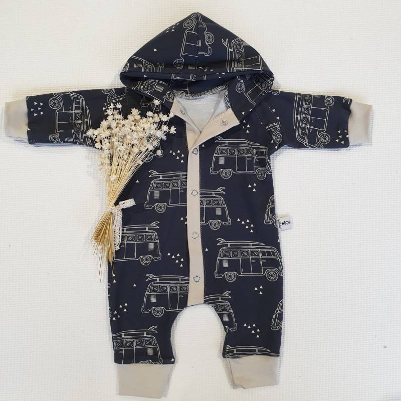 Busse Graublau | Creme - Overall Einlagig Von Sharlene Babymode Handmade Einteiler Strampelanzug von SharleneBabymode