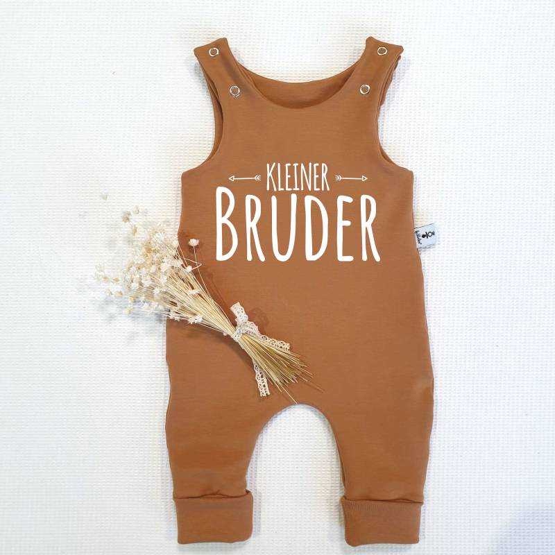 Caramel - Kleiner Oder Grosser Bruder Einteiliger Strampler Von Sharlene Babymode Handmade in Germany von SharleneBabymode