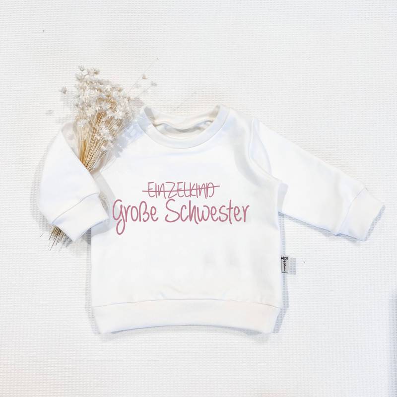 Cremeweiss - Einzelkind Durchgestrichen Gr. Schwester | Rosegold Sweater Von Sharlene Handmade Pullover Sweatshirt von SharleneBabymode