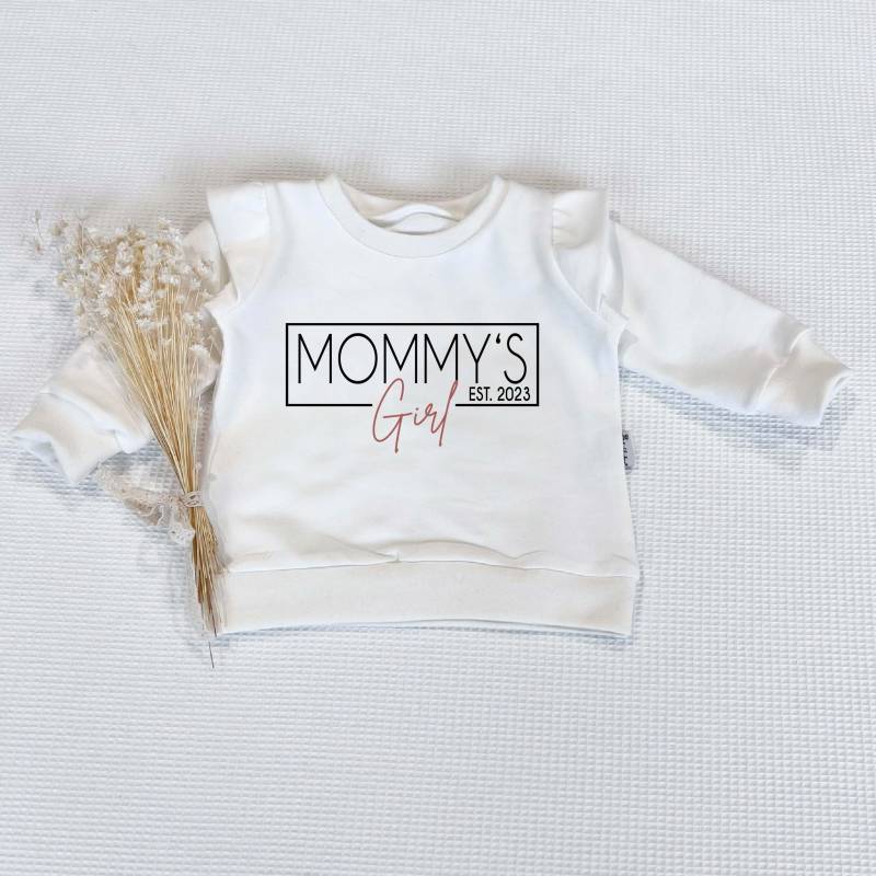 Cremeweiss Mit Rüschenarm - Mommy's Girl | Schwarz-Rosegold Sweater | Langarm O. Shirt | Kurzarm Von Sharlene Babymode Handmade in Germany von SharleneBabymode