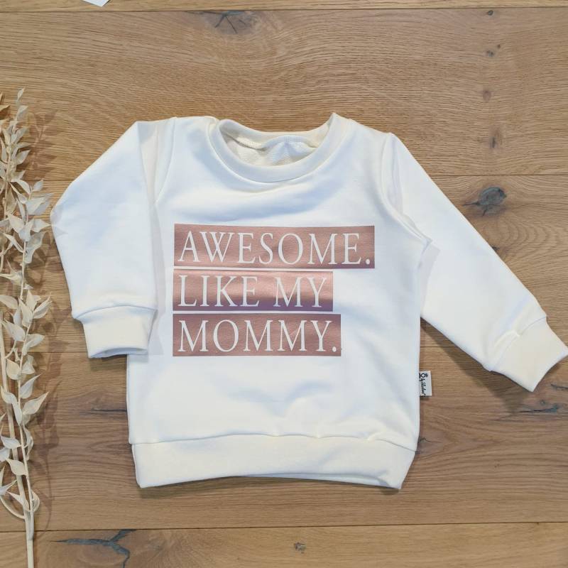 Cremeweiss | Weiss - Awesome Like My... | Rosegold Sweater Von Sharlene Babymode Handmade in Germany von SharleneBabymode