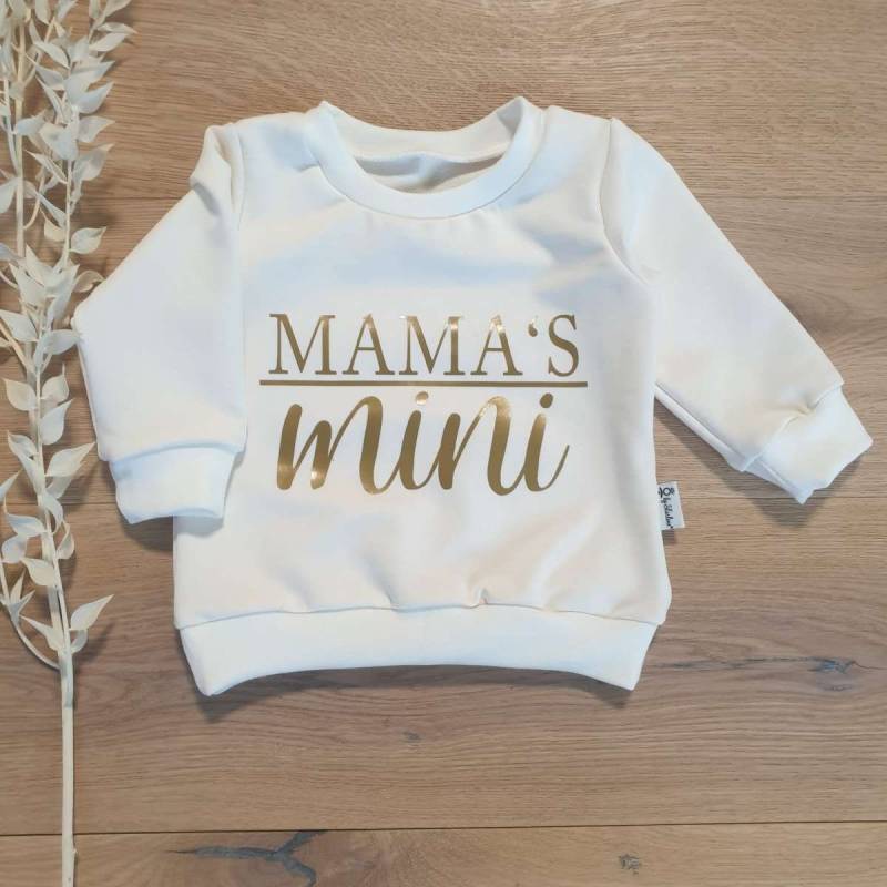Cremeweiss | Weiss - Mama's Mini | Gold- Sweater Von Sharlene Babymode Handmade in Germany Baby Pullover, Oberteil, Sweatshirt von SharleneBabymode