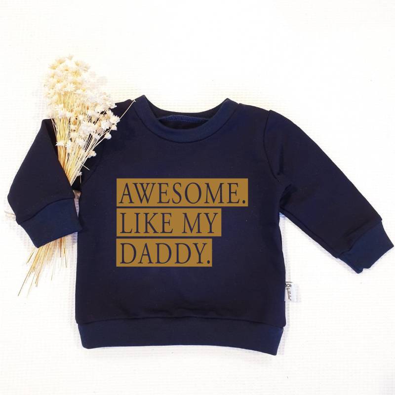 Navy - Awesome Like... | Gold Sweater- Von Sharlene Babymode Handmade in Germany von SharleneBabymode