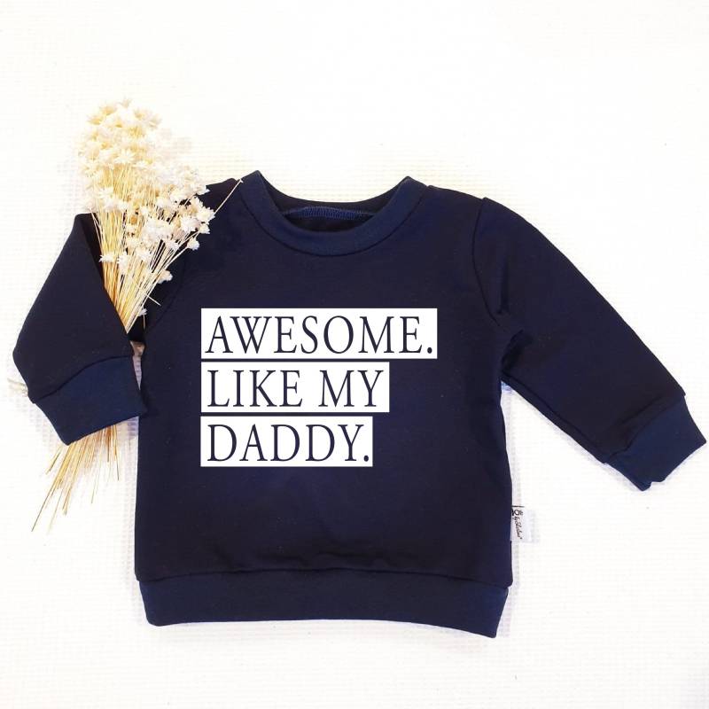Navy - Awesome Like... | Weiss Sweater- Von Sharlene Babymode Handmade in Germany von SharleneBabymode