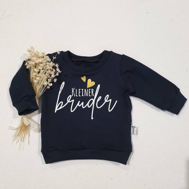 Navy - Kleiner Bruder | Weiss-Gold Sweater Von Sharlene Babymode Handmade in Germany von SharleneBabymode