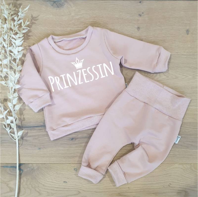 Rose | Rose Melange - Prinzessin | Weiss Sweater Und Jogging Pants Von Sharlene Babymodebabymode Handmade in Germany von SharleneBabymode