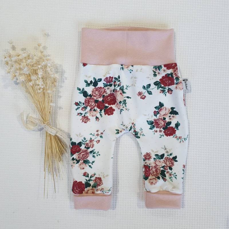 Roses Weiss | Rose - Jogger Pants Von Sharlene Babymode Handmade in Germany Baby Hose von SharleneBabymode