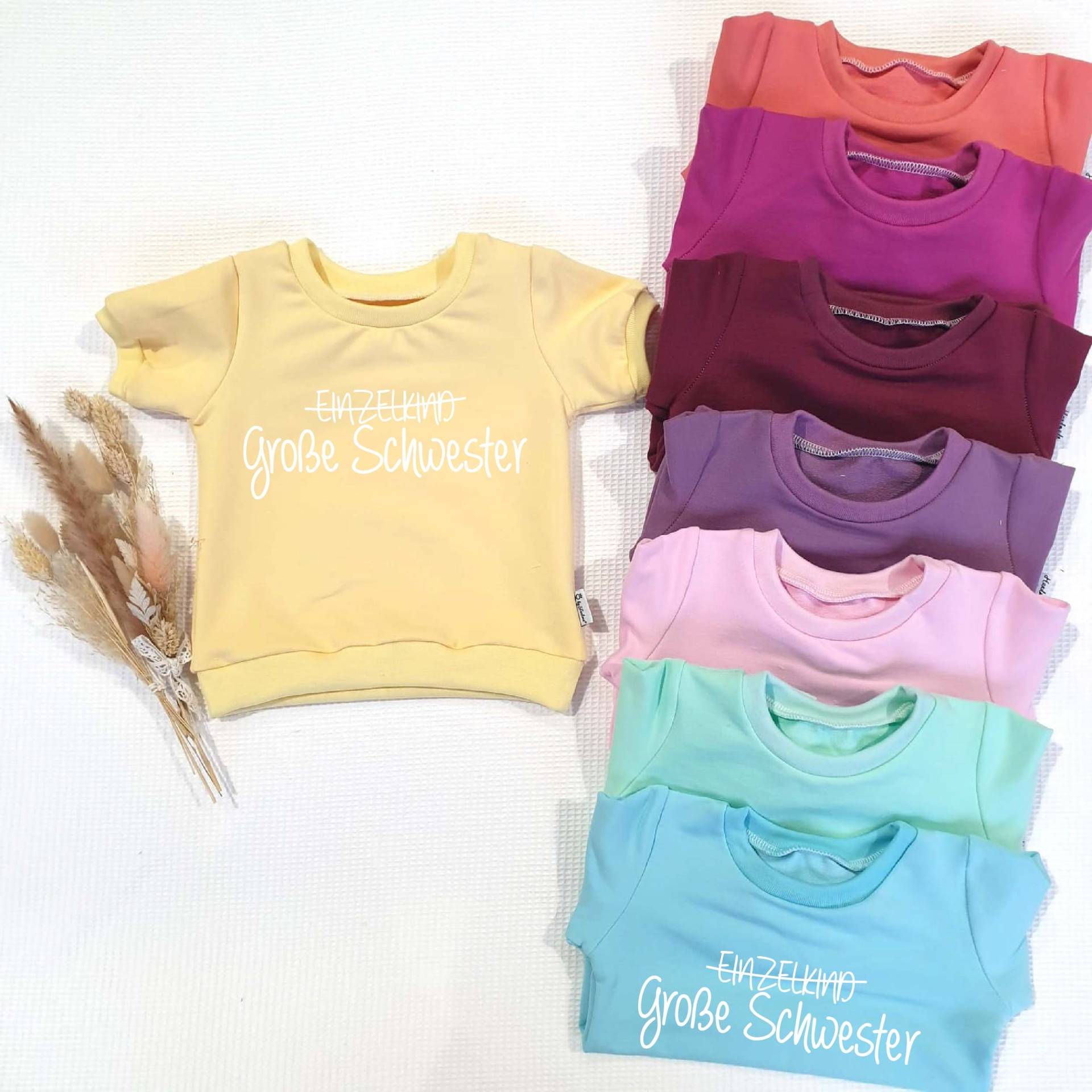 Shirt - Einzelkind Durchgestrichen Schwester | W in 8 Neuen Farben Wählbar Handmade, Bedruckt, Pullover, Oberteil, Sweatshirt von SharleneBabymode