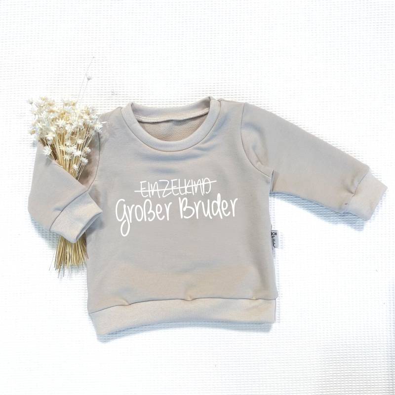 Sweater - Einzelkind Durchgestrichen Gr. Bruder | Weiss 9 Verschiedene Farben Wählbar Von Sharlene Babymode Handmade von SharleneBabymode