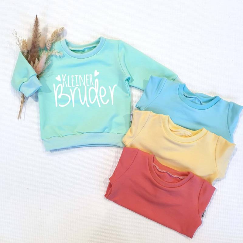 Sweater - Grosser/Kleiner Bruder Mit Herzen | W in 4 Neuen Farben Wählbar Handmade, Bedruckt, Pullover, Oberteil, Sweatshirt von SharleneBabymode