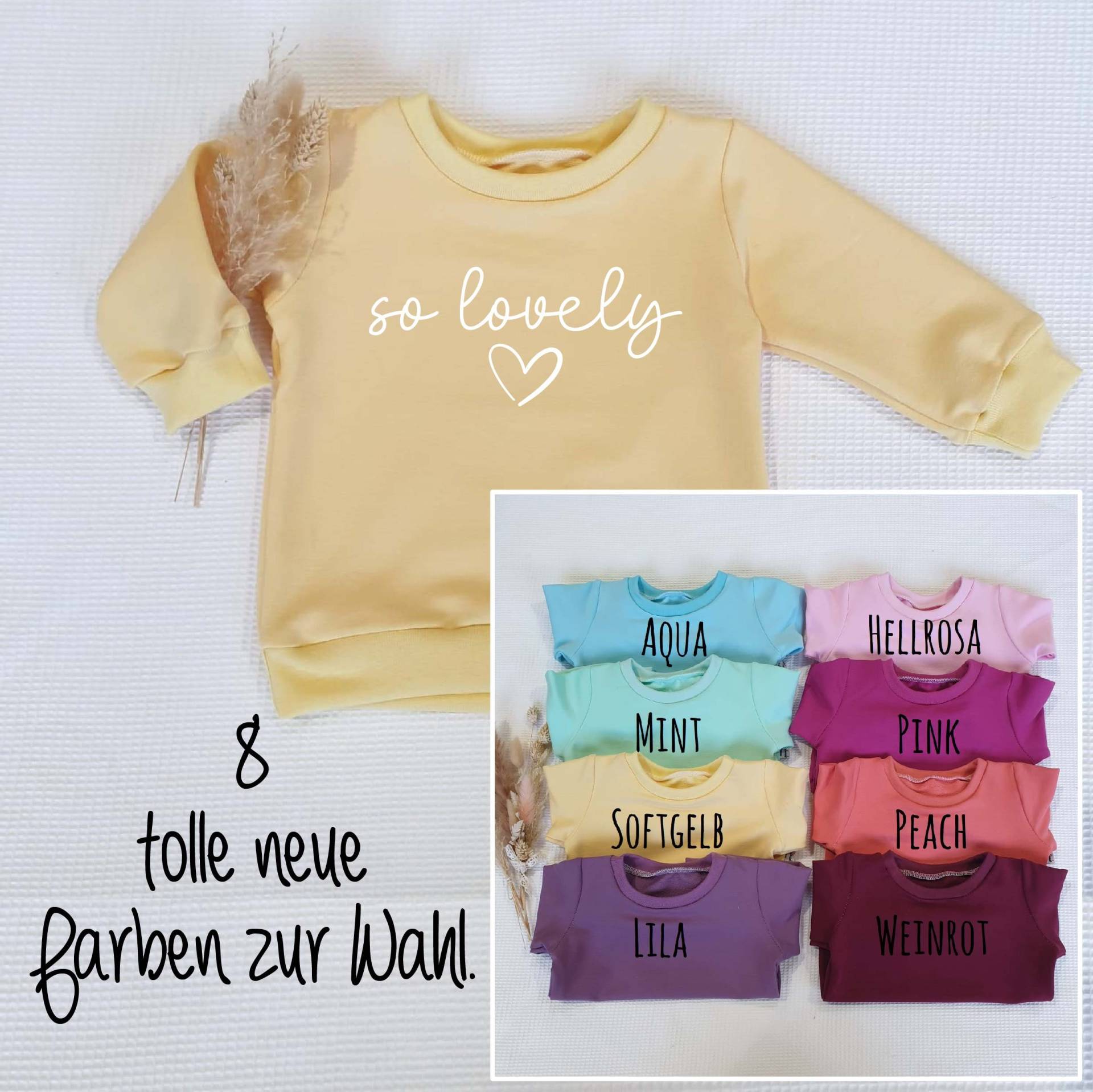 Sweater - So Lovely | W in 8 Neuen Farben Wählbar Handmade, Bedruckt, Pullover, Oberteil, Sweatshirt Sweater - So Lovely | W in 8 Neuen Farben Wählbar Handmade, Bedruckt, Pullover, Oberteil, Sweatshirt von SharleneBabymode