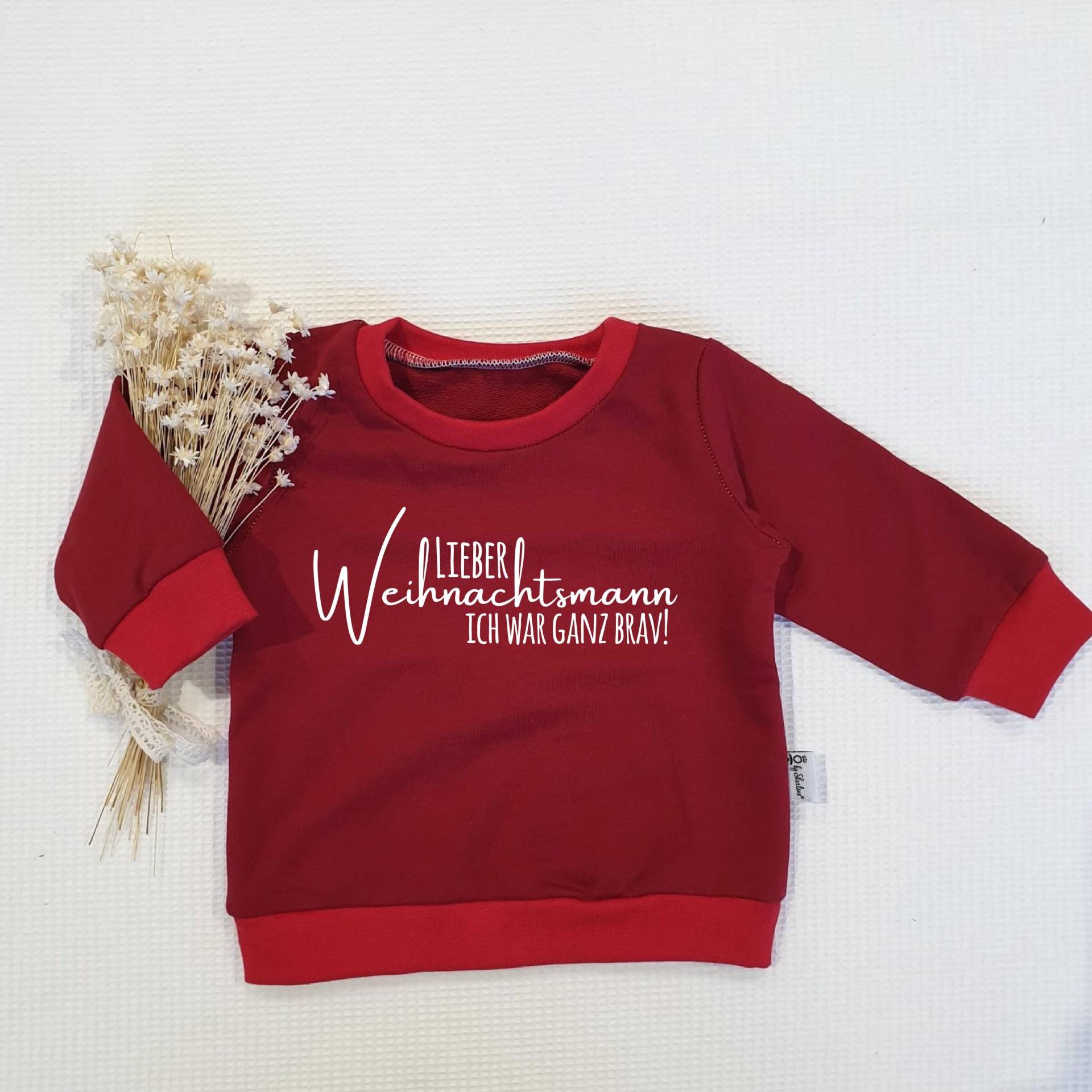 Sweater in Verschiedenen Farben Wählbar | Lieber Weihnachtsmann - Ich War Ganz Brav | Weiss Von Sharlene Babymode Handmade von SharleneBabymode