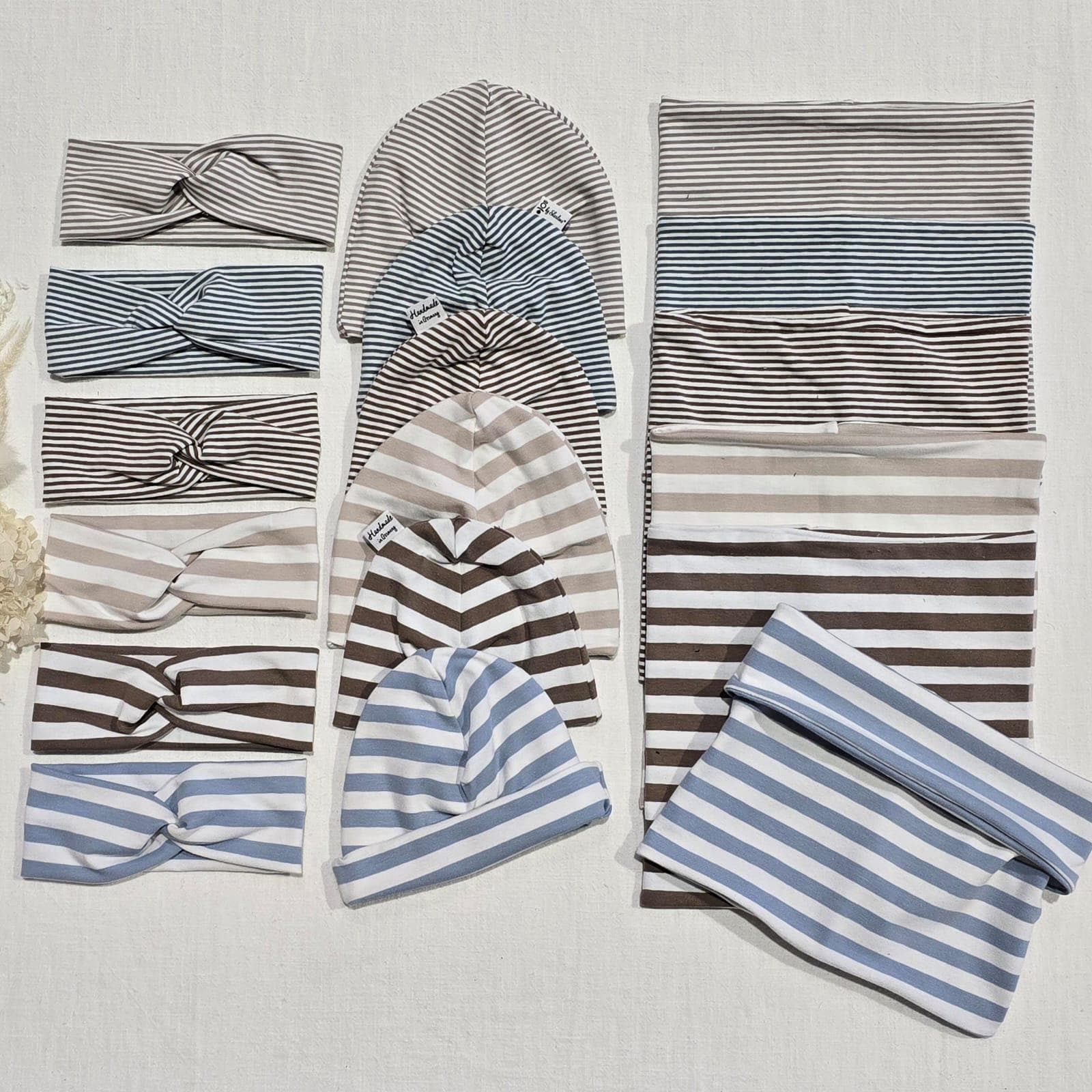 Verschiedene Designs - Gefütterter Loop Schal, Stirnband Oder Beanie Mütze Für Baby Kind O. Mama Von Sharlene Babymode von SharleneBabymode