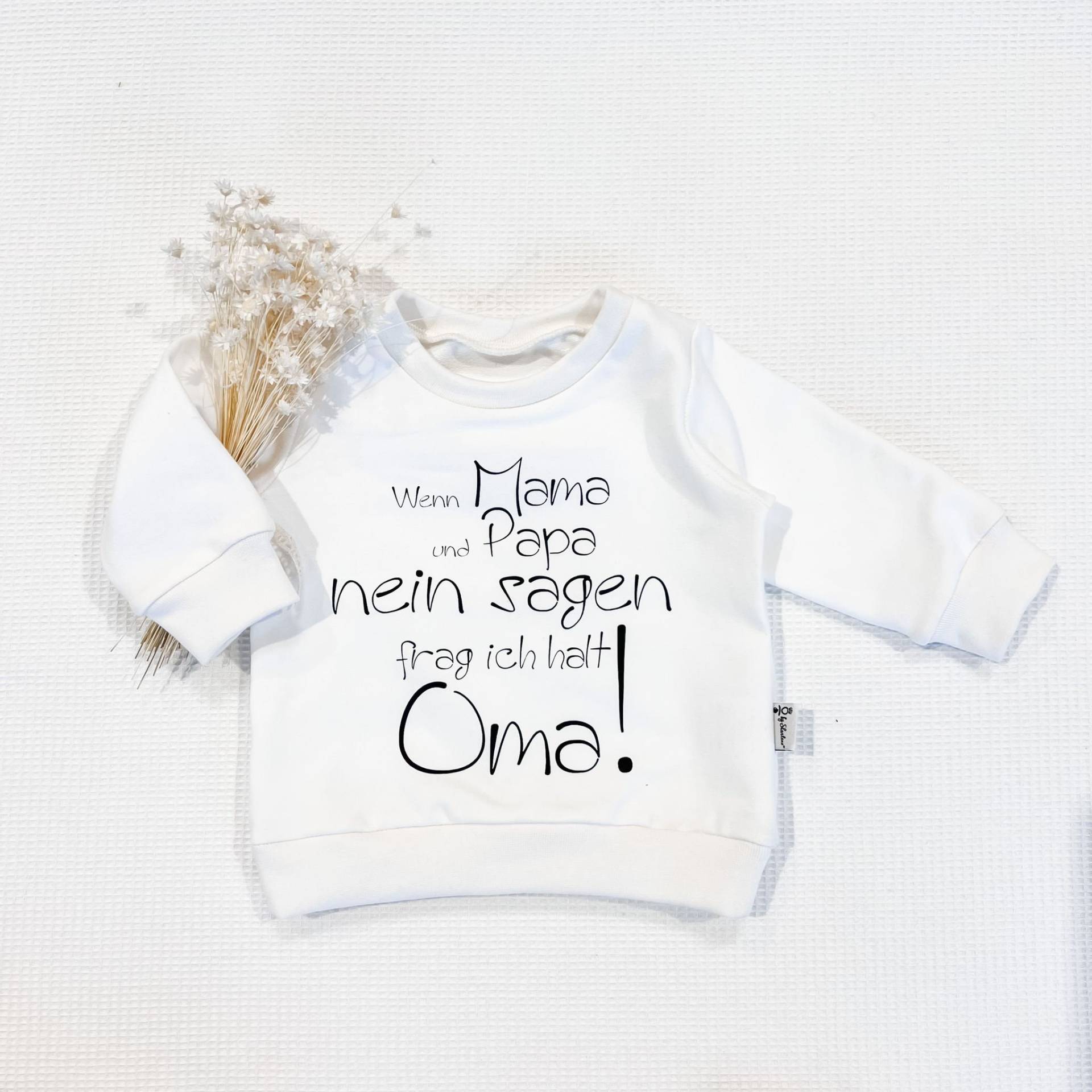 Weiß Pullover - Frag Ich Halt Oma | Schwarz Sweater Sweatshirt Von Sharlene Babymode Handmade in Germany Weiß Pullover - Frag Ich Halt Oma | Schwarz Sweater Sweatshirt Von Sharlene Babymode Handmade in Germany von SharleneBabymode