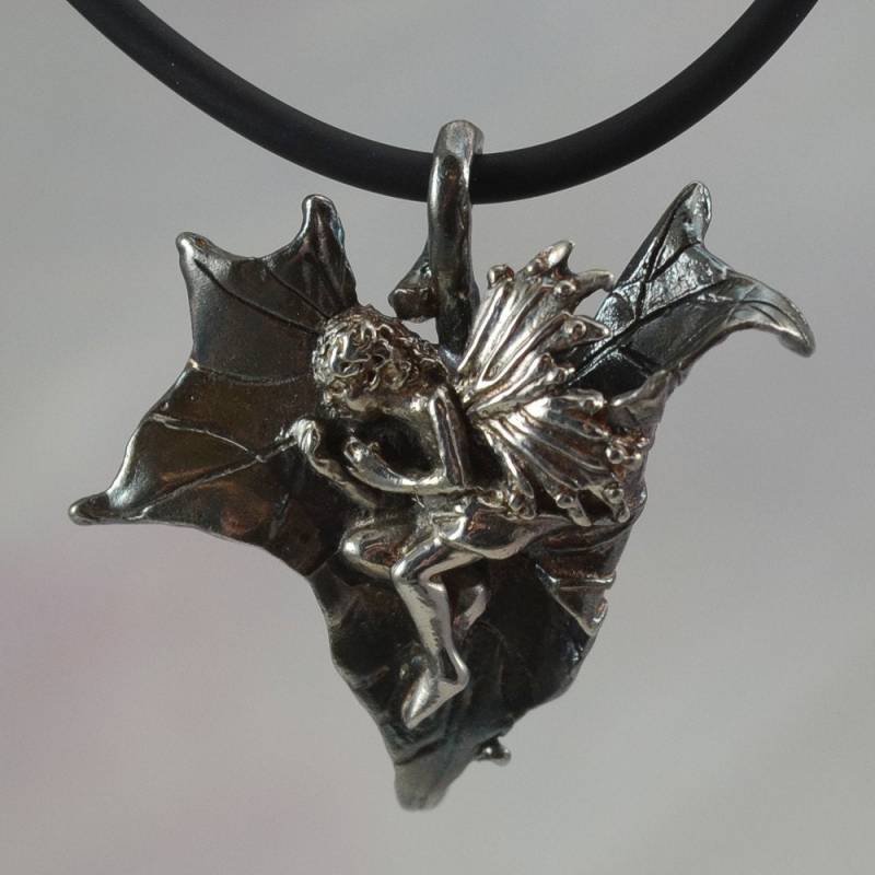 Bergahorn Feen Anhänger in Sterling Silber von SharonBerkanDentART