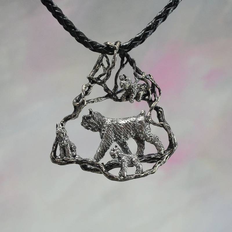 Bouvier Des Flanders Halskette, Sterling Silber Tier Schmuck, Hund Anhänger von SharonBerkanDentART