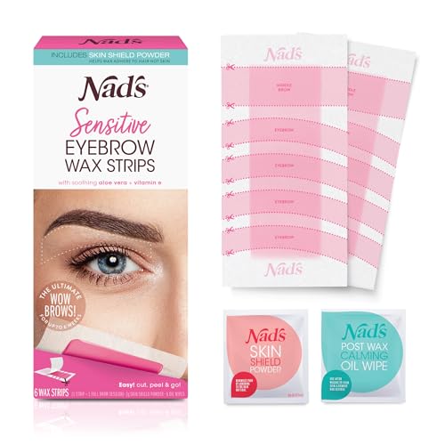 Nad's Augenbrauenwachsstreifen - Facial Hair Removal für Frauen - Eyebrow Wax Kit mit 6 Augenbrauenwachsstreifen + 6 beruhigende Öltücher + 2g Hautschutzpulver, 1 Stück Nad's Augenbrauenwachsstreifen - Facial Hair Removal für Frauen - Eyebrow Wax Kit mit 6 Augenbrauenwachsstreifen + 6 beruhigende Öltücher + 2g Hautschutzpulver, 1 Stück von SharpCost