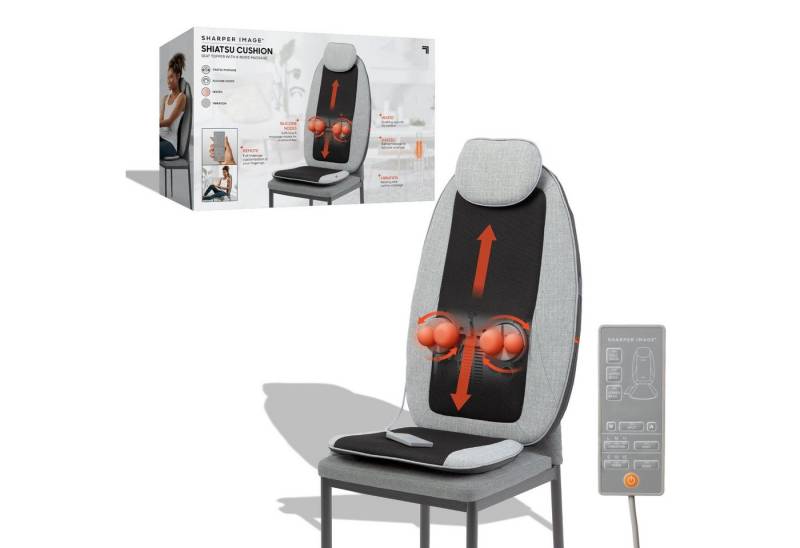 Sharper Image Massagesitzauflage Shiatsu Cushion, 1x Shiatsu-Sitzauflage, 1x Fernbedienung, mit einstellbarer Wärmefunktion und Vibrationsfunktion von Sharper Image