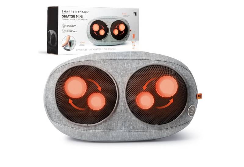 Sharper Image Shiatsu-Massagekissen Mini Compact, 1x Massagegerät, 1x AC Adapter, 1x Auto Adapter von Sharper Image