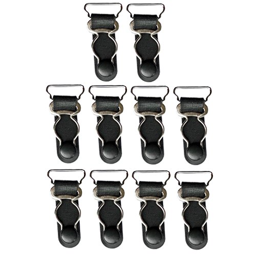 Sharplace 10er Pack Schnuller Clips Metallklammern Schnullerhalter Clips KinderKinderlätzchen Spielzeughalter, Schwarz, 26mm von Sharplace