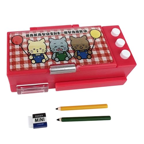 Sharplace 1:12 Stift Box Modell Puppenhaus Simulation Bleistift Sammlung Mini Schreibwaren Organizer Box Bleistift Fall Spielzeug Modell Modell Zug, Rot von Sharplace