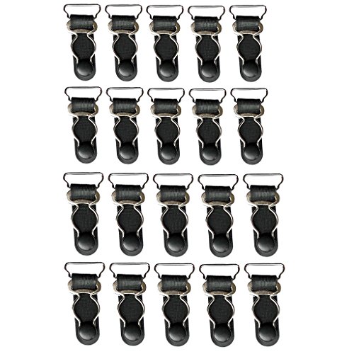 20 / Set Schwarz Frauen Strumpfgürtel Riemen Griffe Strumpfhalter Clip 20 / 26mm von Sharplace