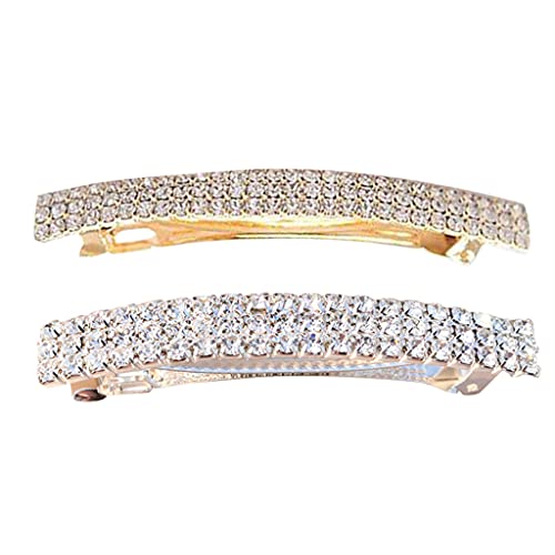 2x Automatische Strass French Barrette Große Haarspange Pin Pferdeschwanzhalter von Sharplace