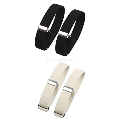 Sharplace 4 Stück Fashion Herren Hemd Ärmelhalter, Anti Rutsch Hemd Hülsenhalter, Elastische Verstellbare Armbänder, Strumpfband Ärmel Halter, Ärmeln Sleeve Holders Hemdarmbänder für Männer Frauen von Sharplace