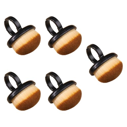 Sharplace 5-teilige Nagelstaubbürste, Puderentfernerbürste, ringförmige Bürste, Nagelkunst-Staubreinigungsbürste, Schnallenbürste für Salon-Make-up-Frauen, Schwarz von Sharplace