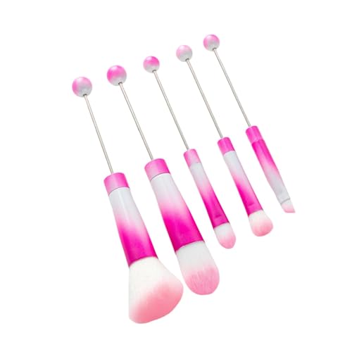 Sharplace 5-teiliges Make-up-Pinsel-Set, Make-up-Pinsel-Wereug-Kits, synthetischer Foundation-Pinsel, abgewinkelter Beauty-Tool, Kosmetikpinsel für Damen, Rose Rot von Sharplace