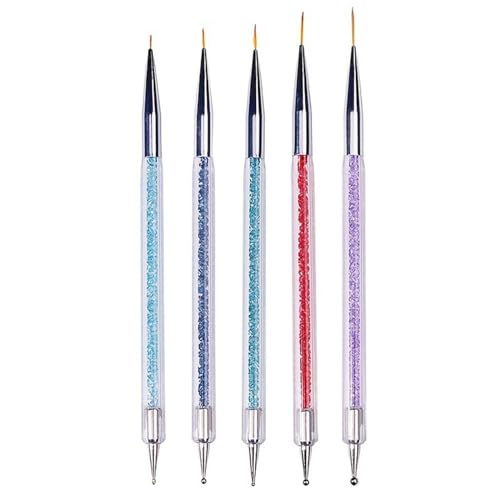 Sharplace 5x Nail Art Pinsel Nagel Zeichnung Pinsel Nägel Feine Striper Pinsel Nail Art Stifte Nail Art Malpinsel für längliche Linien von Sharplace