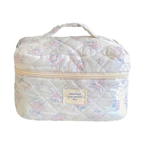 Sharplace Ästhetische Make-up-Tasche, ästhetische Florale Kulturbeutel-Organizer-Tasche mit Griff, Wasch-Organizer-Beutel für Mädchen und Frauen, Rosa von Sharplace