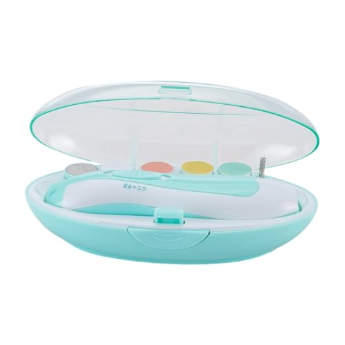 Sharplace Baby-Nagelschneider, Baby-Nagelknipser mit LED-Leuchten, ergonomischer Griff, tragbar, für Neugeborene mit 6 Schleifköpfen, Baby-Nagelfeilen-Sets, Blau von Sharplace