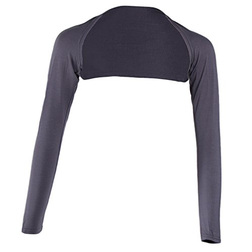 Sharplace Damen Schulterjäckchen Langarm Jäckchen Modal Festlich Shrug Crop Top Shrug Winter Strickjacke Cardigan Open Front Shrugs Boleros Strick Bolerojacke Schulterjacke für Kleider Casual, Grau von Sharplace