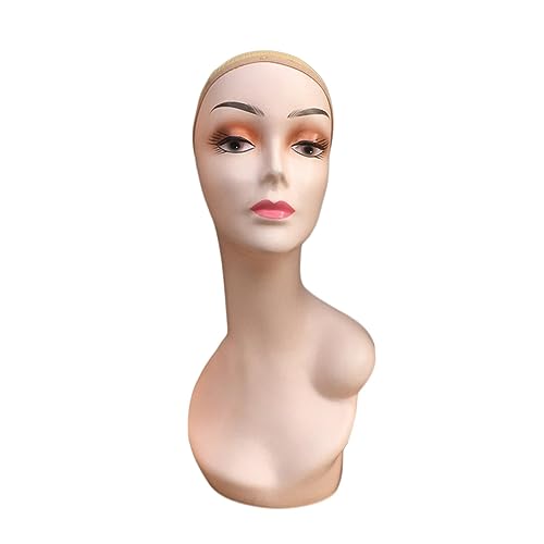 Sharplace Frauen Perückenkopf Mannequin Linke Schulter Hüte Display Modell 18,90 Zoll Höhe Multifunktionales Perücken Display Modell für Haarteile Kopftücher, Stil a von Sharplace