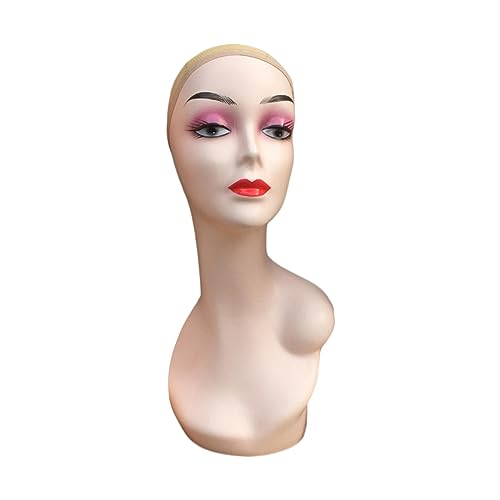 Sharplace Frauen Perückenkopf Mannequin Linke Schulter Hüte Display Modell 18,90 Zoll Höhe Multifunktionales Perücken Display Modell für Haarteile Kopftücher, Stil b von Sharplace