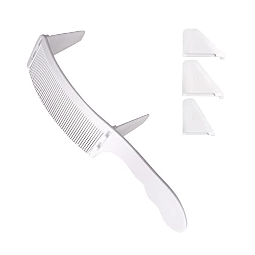 Sharplace Haarschneidekamm, flacher Top-Stylingkamm, gebogener -Kamm für Friseur-Rückenhaar-Styling für Männer, Weiß von Sharplace