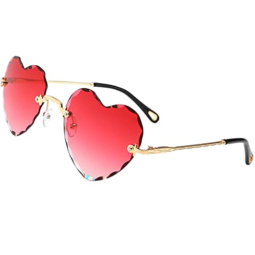 Sharplace Herz Sonnenbrille Gläser UV400 Schutz Sunglasses perfekt für Outdoor Aktivitäten oder Party - Farbverlauf rot von Sharplace