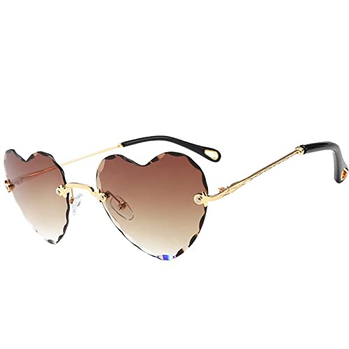 Sharplace Herz Sonnenbrille Gläser UV400 Schutz Sunglasses perfekt für Outdoor Aktivitäten oder Party - Tawny von Sharplace