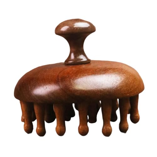 Sharplace Holz Massagekamm Haarkamm Handhandbuch Leichter tragbarer breiter Kamm Haarbürste Pflegebürste Männer Frauen Massagekamm, 28 Zähne Dünn Rund von Sharplace