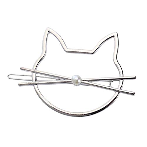 Sharplace Legierung Katze Haarspange Haarclips Haarnadeln Haarspangen Haarklammern mit Perlen für Frauen, Silber von Sharplace