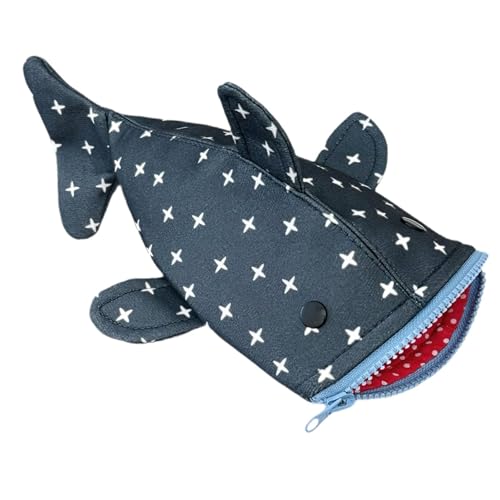 Sharplace Lustiges Federmäppchen in Haifischform mit Reißverschluss, 25,9 x 13 cm, Zubehör, großes Fassungsvermögen für Schreibwaren, Make-up, von Sharplace