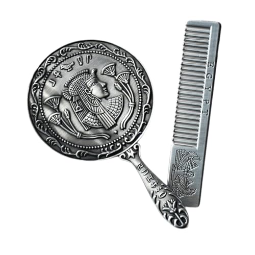 Sharplace Make -up Mirror Comb Set Elegantes Vanity Accessoires Set tragbares Retro -Design für Lady Woman Hair Styling Kamm Handgehaltener Spiegel von Sharplace